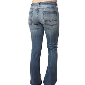 7 For All Mankind Bootcut Jeans Light Blue Denim Flare Cotton Fall Y2K Size 28